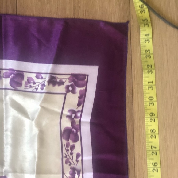Square Scarf Purple Cream Floral - Picture 4 of 6